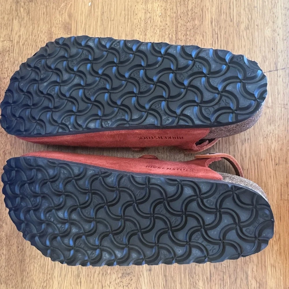 Birkenstock Tokio Suede Leather Rust Brown Size 36 - Picture 4 of 5